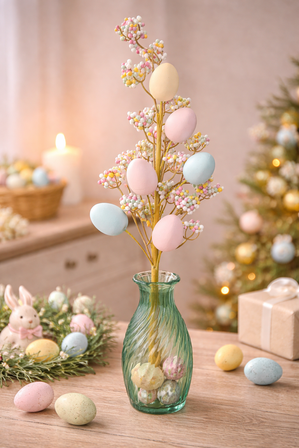 Sprinkle Egg Spray | Easter Decorative Floral Stem