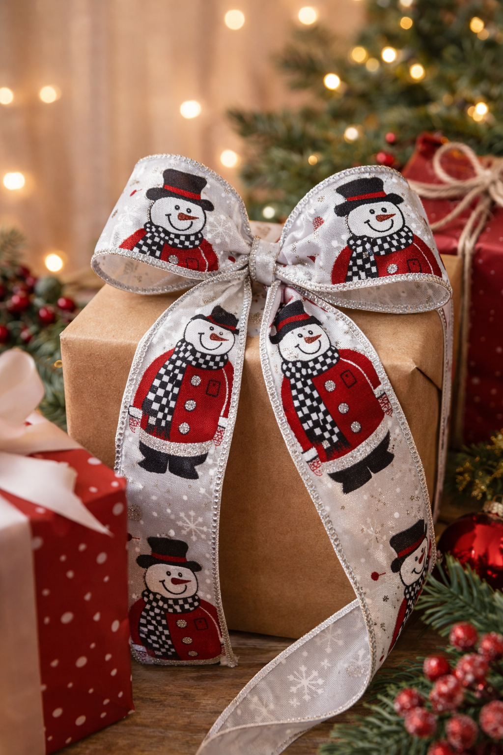 🎄 Snowman Ribbon – Festive Christmas Decorating Ribbon