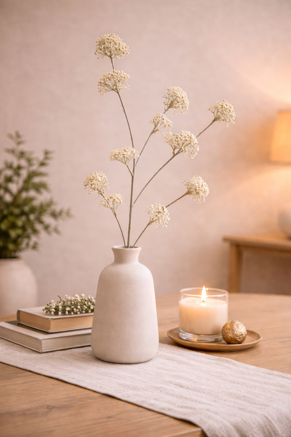 Sedum Spray Faux Greenery – Textural Styling Stem for Vases & Decor
