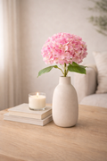 Soft Pink Hydrangea Stem – Full Faux Flower for Effortless Home Styling