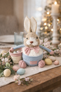🐰 Decorative Sitting Bunny with Basket – Easter Table & Shelf Decor