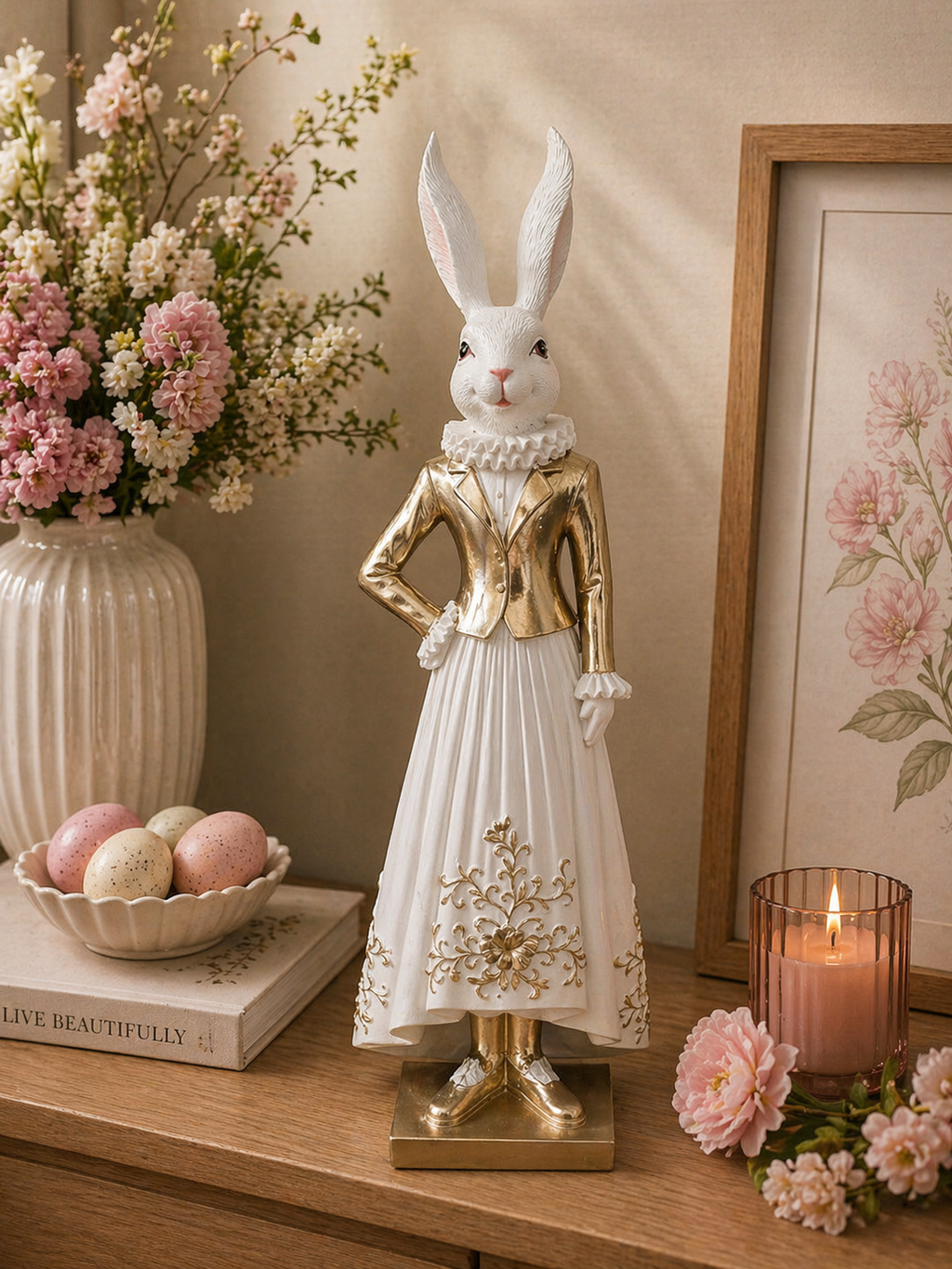 Elegant Mr Bunny Standing – Timeless Easter Styling Piece
