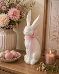 Blush Bunny with Pink Bow – Elegant Easter Décor