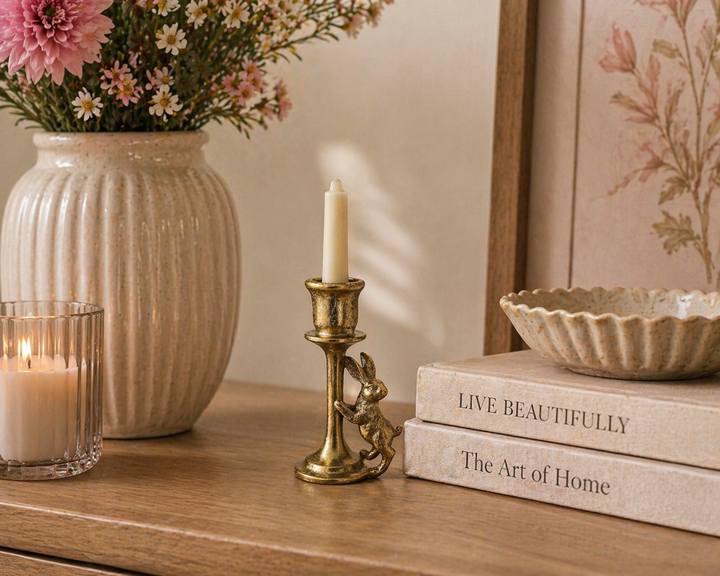 Gold Bunny Candle Holder – Elegant Easter Styling Piece (15cm)