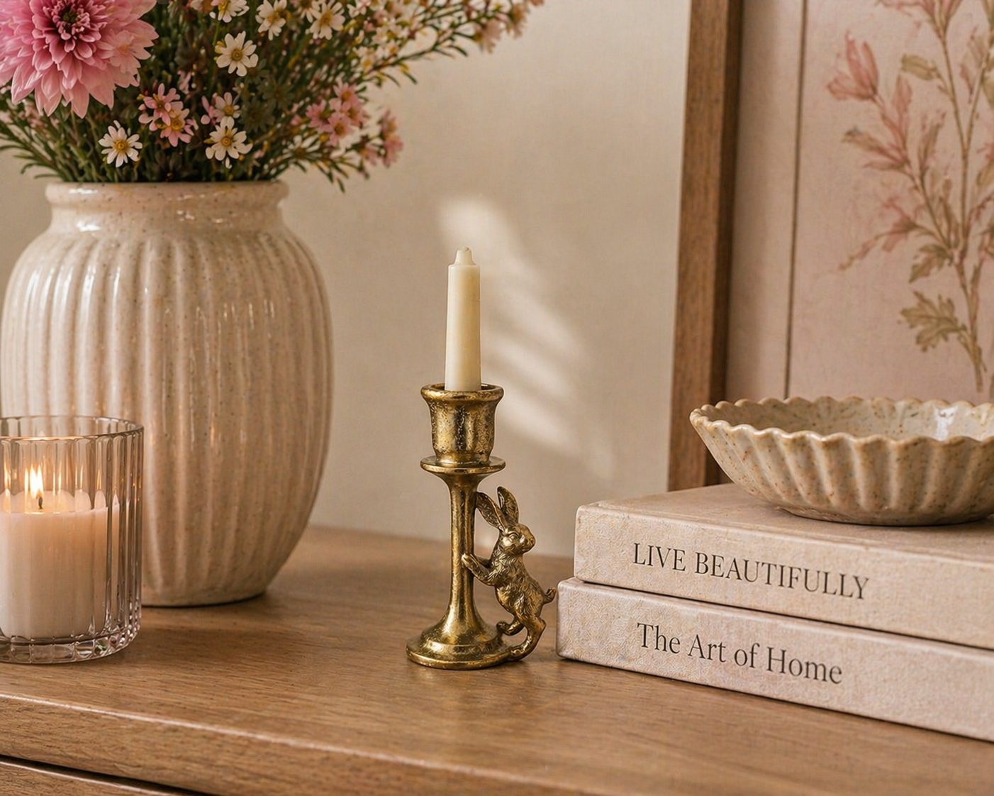 Gold Bunny Candle Holder – Elegant Easter Styling Piece (15cm)
