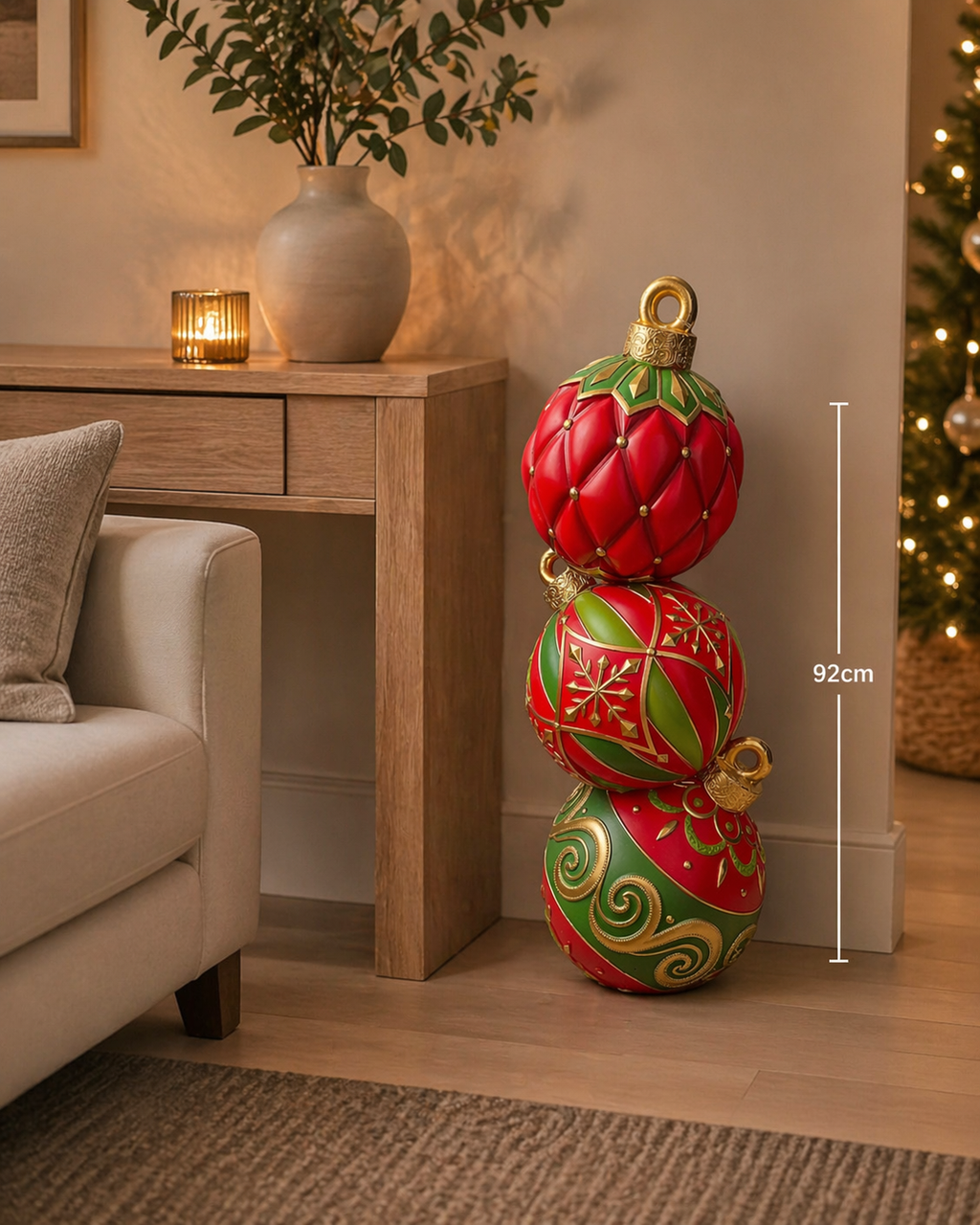 Large Christmas Bauble Stack 92cm – Festive Statement Piece
