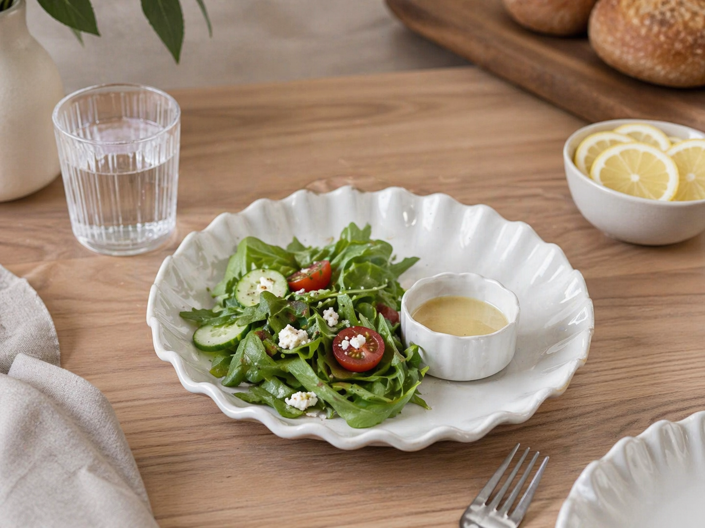 White Ceramic Serving Set – Elegant 2 Piece Entertaining Set