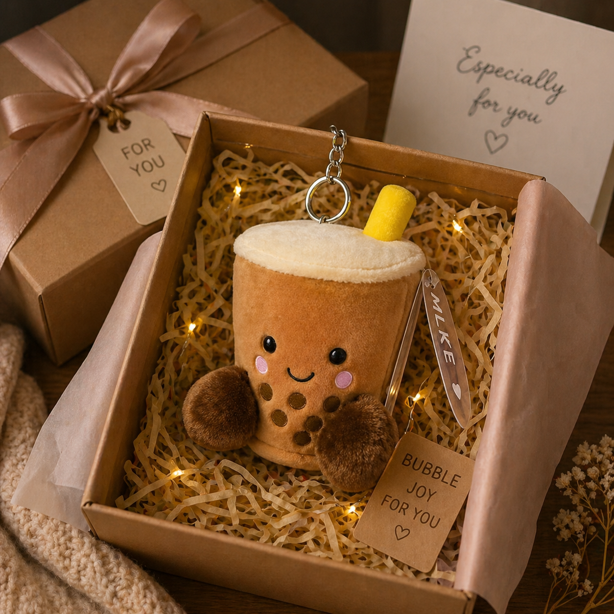 Palm Pals Milky Tea Boba Keychain – Clip-On Plush