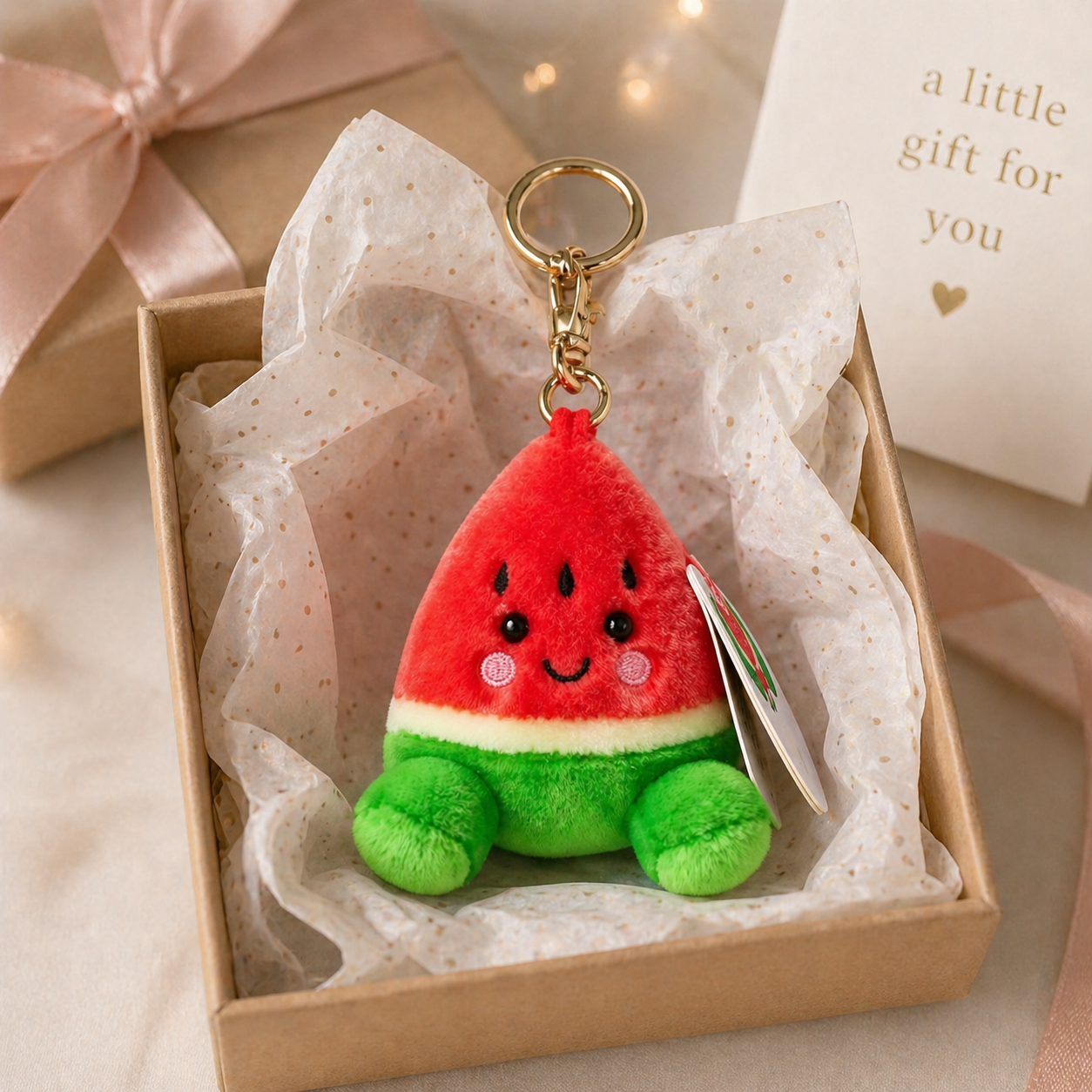 Palm Pal Sandy Watermelon Keyring – Cute Plush Bag Charm