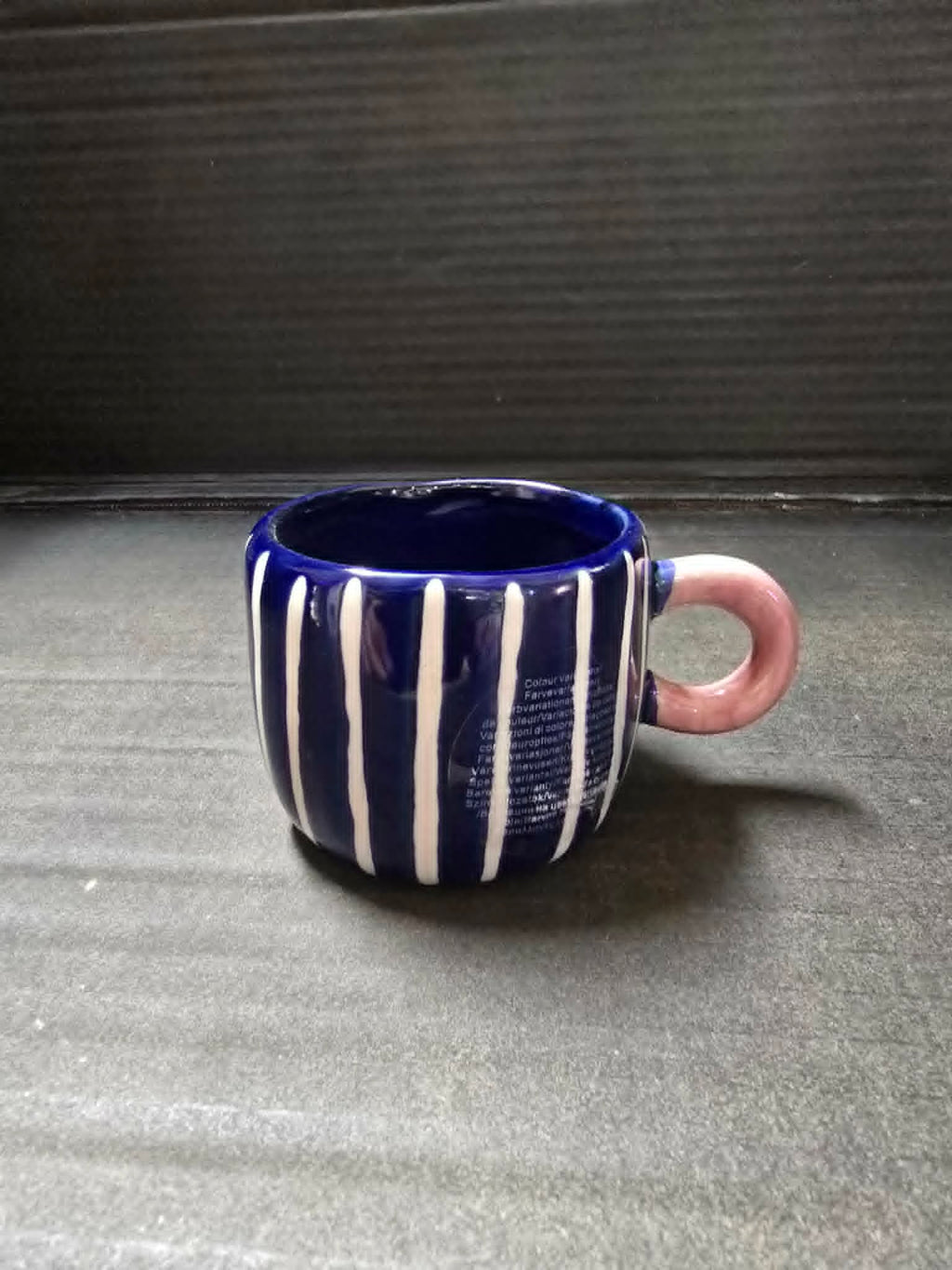 Nini Navy & White Stripe Cup – Cute Mini Ceramic Mug